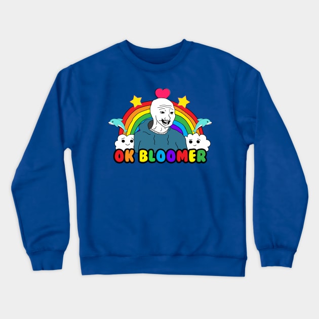 Ok Bloomer Meme Crewneck Sweatshirt by Barnyardy